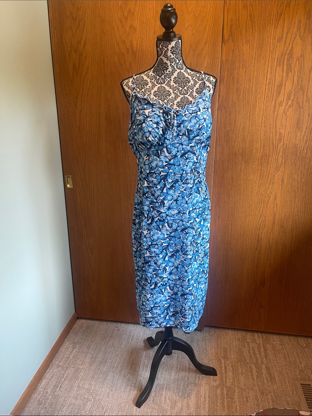Blue Floral Midi Slip Dress It's XXXL, but it works very well if you're an XL